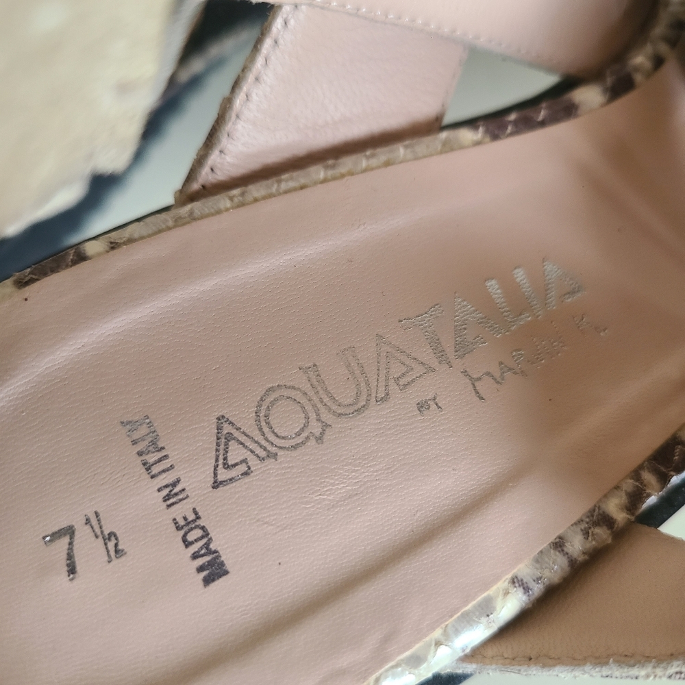 Aquatalia Gail Python-Embossed Leather Platform S… - image 5